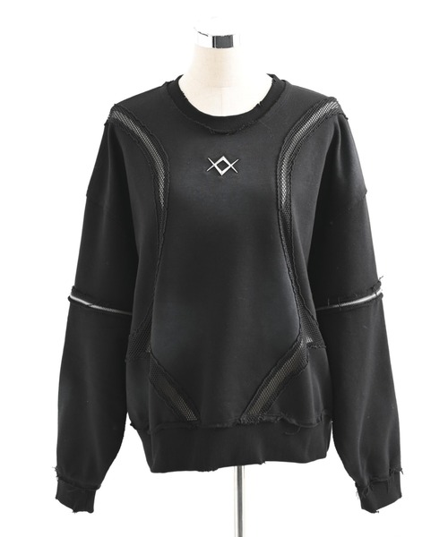 REFLEM 　レフレム　ブラック メッシュ 長袖 トップス REFLEM（レフレム） トレーナー スウェット 「REFLEM/レフレム