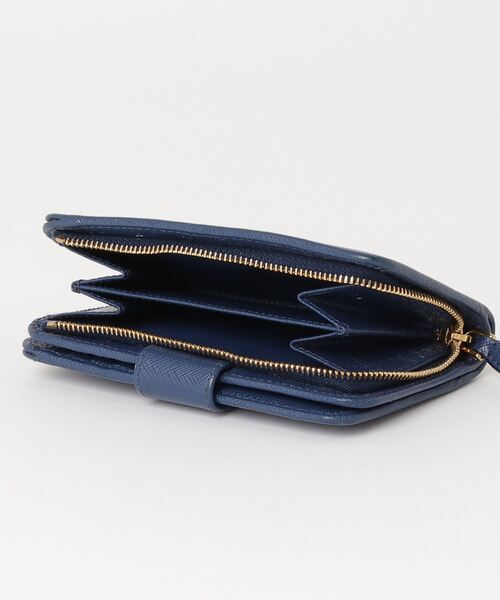 RFID搭載/美品✨ プラダ 折り財布 シャイン レザー オールネイビー PRADA（プラダ） 財布 - ネイビー レディース : ZOZOTOWN Yahoo!店