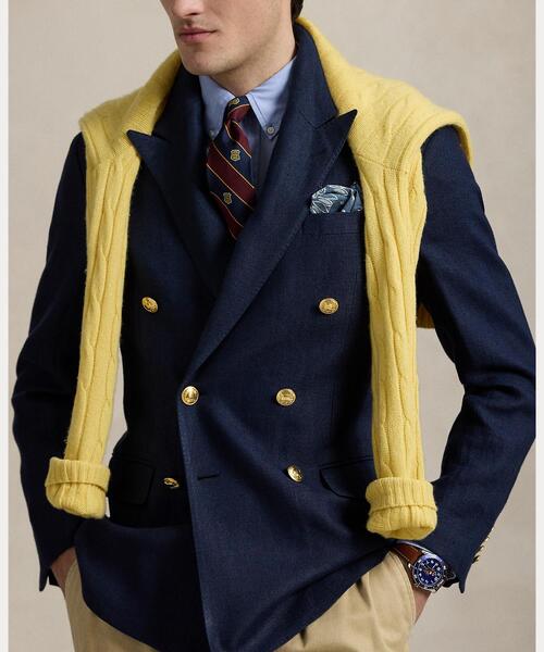 ポロバイラルフローレン ウールリネン テーラードジャケット Lサイズ 通年 POLO RALPH LAUREN（ポロ・ラルフローレン） ジャケット テーラード