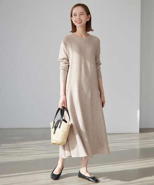 SLOBE IENA（スローブイエナ） ニットワンピース FREE ベージュ