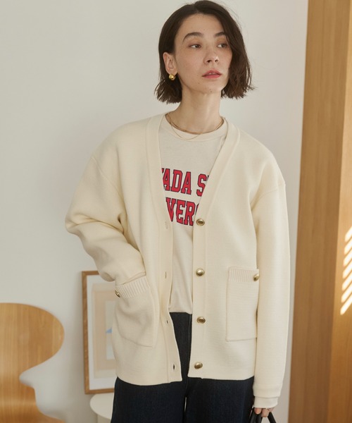 ANGIE カーディガン 「オケージョン対応 / セレモニー対応」金ボタン