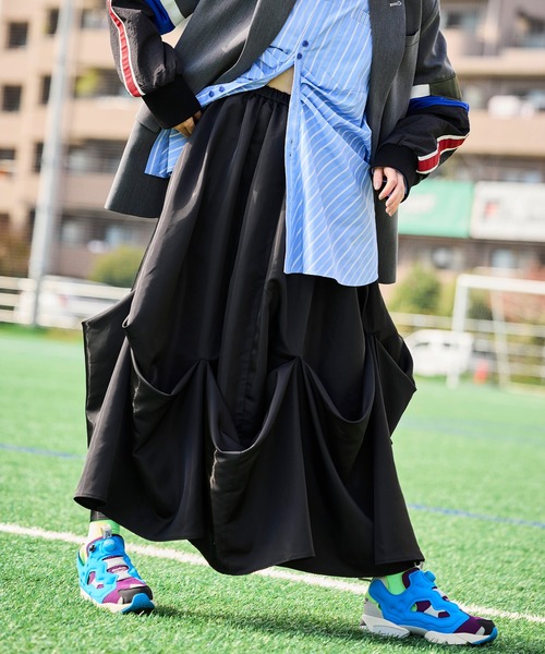 OMMO（オーエムエムオー） ロング スカート UP TUCK VOLUME SK