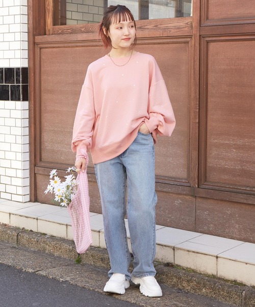 「w closet」 スウェットカットソー FREE ピンク レディース_画像2