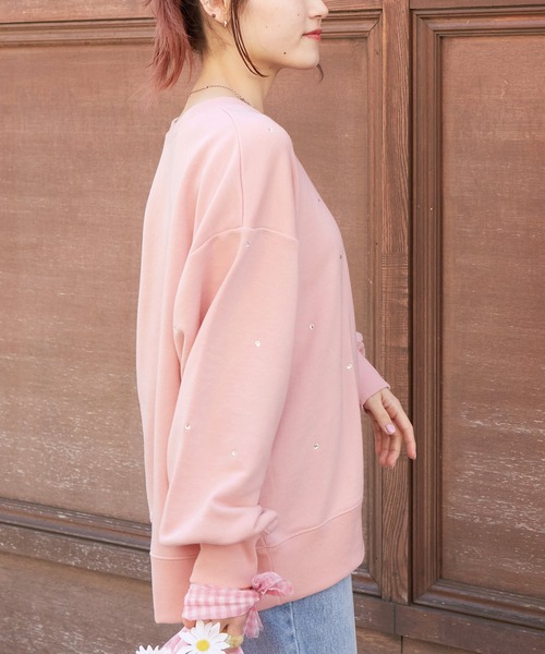 「w closet」 スウェットカットソー FREE ピンク レディース_画像4