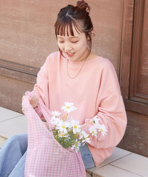 「w closet」 スウェットカットソー FREE ピンク レディース_画像8