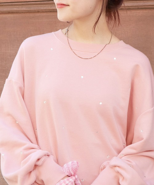 「w closet」 スウェットカットソー FREE ピンク レディース_画像9