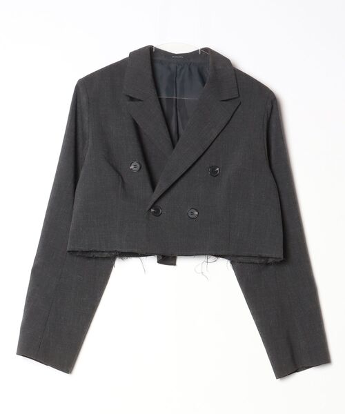 JEANASIS グレー テーラードジャケット FREEサイズ JEANASIS（ジーナシス） テーラードジャケット FREE グレー レディース