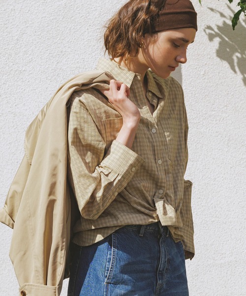 URBAN RESEARCH Sonny Label ブラウス シャツ ドビーチェックアシメ