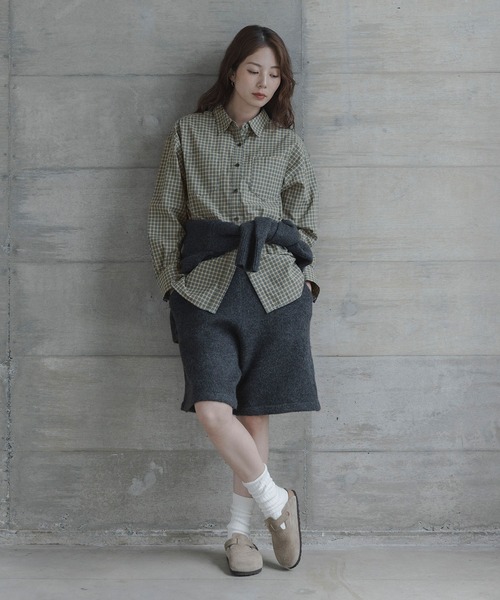 URBAN RESEARCH Sonny Label ブラウス シャツ ドビーチェックアシメ