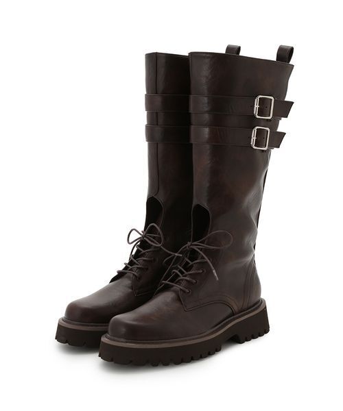 2026新品LILY BROWN ロングブーツ 24.5 LILY BROWN（リリーブラウン） ブーツ レースアップロングブーツ