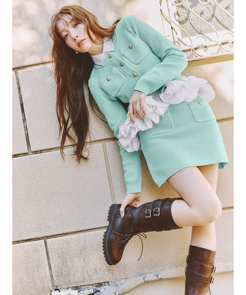 2026新品LILY BROWN ロングブーツ 24.5 LILY BROWN（リリーブラウン） ブーツ レースアップロングブーツ