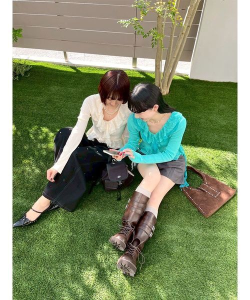 LILY BROWN（リリーブラウン） ブーツ レースアップロングブーツ