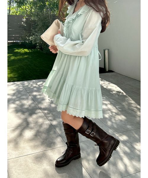 2026新品LILY BROWN ロングブーツ 24.5 LILY BROWN（リリーブラウン） ブーツ レースアップロングブーツ
