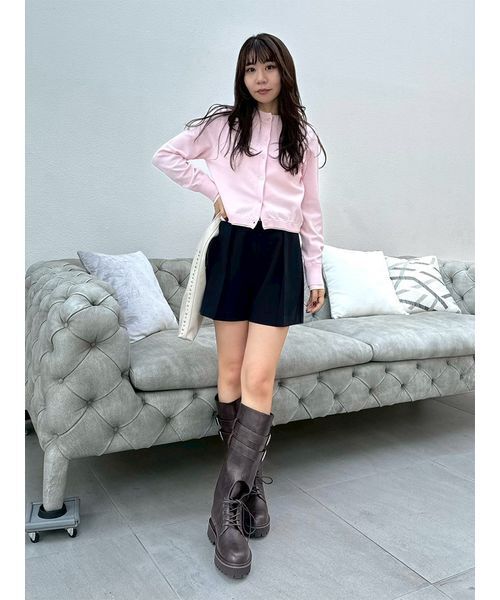 2026新品LILY BROWN ロングブーツ 24.5 LILY BROWN（リリーブラウン） ブーツ レースアップロングブーツ