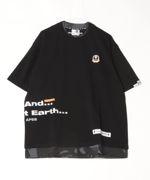 「AAPE BY A BATHING APE」 半袖Tシャツ MEDIUM ブラック メンズ_画像2