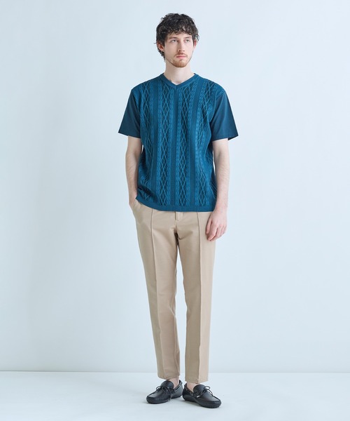 MEN'S BIGI（メンズビギ） tシャツ アラン調 ニットコンビTシャツ
