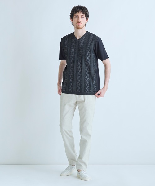 MEN'S BIGI（メンズビギ） tシャツ アラン調 ニットコンビTシャツ