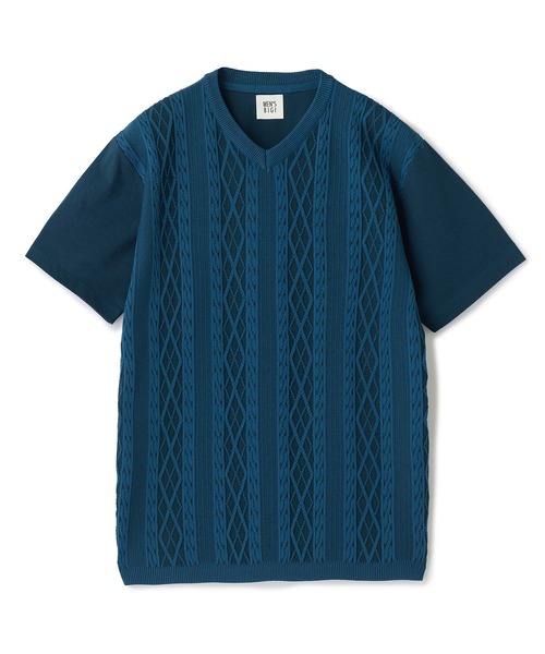 MEN'S BIGI（メンズビギ） tシャツ アラン調 ニットコンビTシャツ