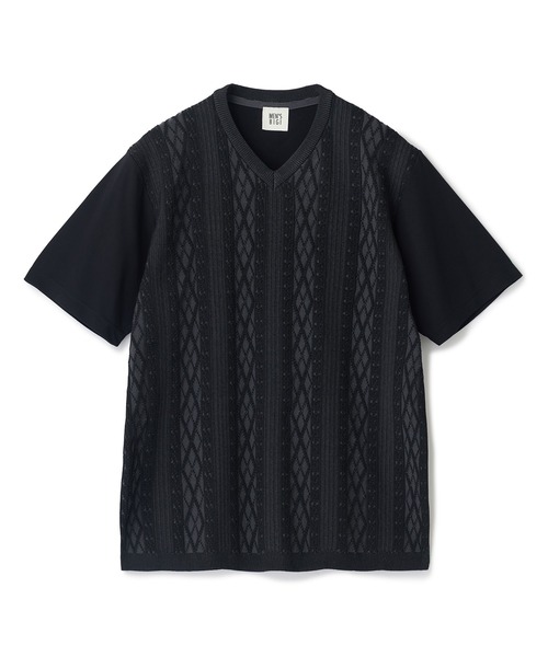 MEN'S BIGI（メンズビギ） tシャツ アラン調 ニットコンビTシャツ