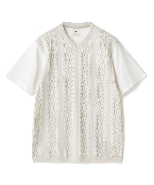 MEN'S BIGI（メンズビギ） tシャツ アラン調 ニットコンビTシャツ