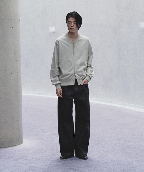 完売品 T/C CREW COMPACT CARDIGAN / グレー S WYM LIDNM カーディガン T/C CREW COMPACT CARDIGAN メンズ レディース