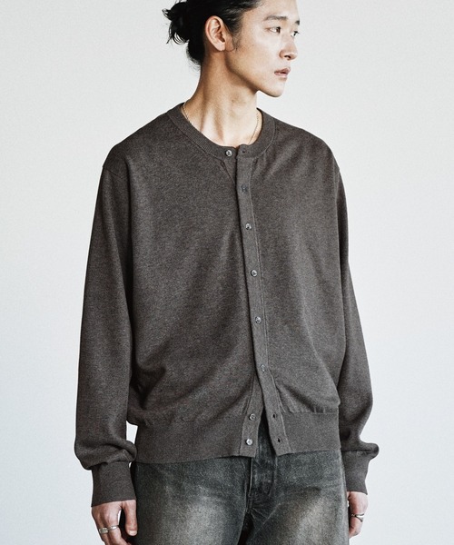 WYM チャコール M T/C CREW COMPACT CARDIGAN WYM LIDNM カーディガン T/C CREW COMPACT CARDIGAN メンズ レディース