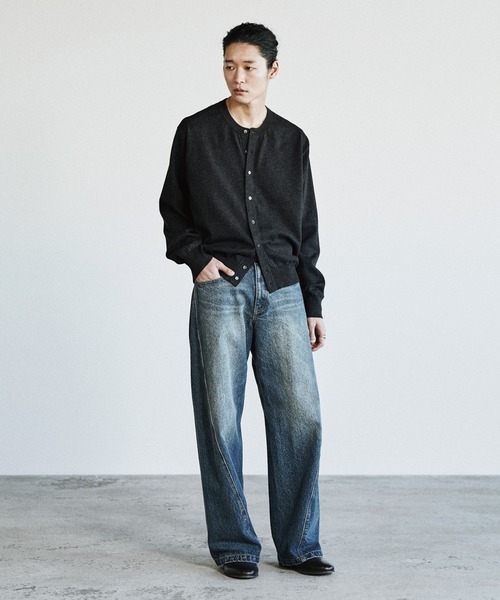 メ*デ様 新品！今季完売品！「WYM」クルーコンパクトカーディガン WYM LIDNM カーディガン T/C CREW COMPACT CARDIGAN メンズ レディース