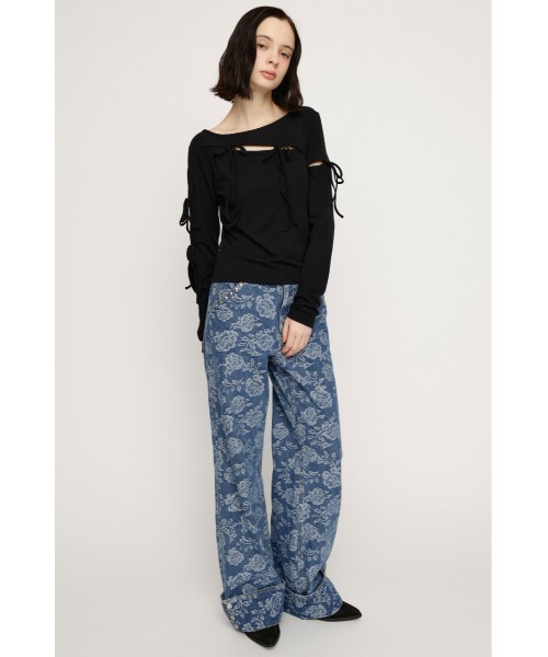 SLY（スライ） tシャツ CUT OUT RIBBON TOPS カットアウトリボン