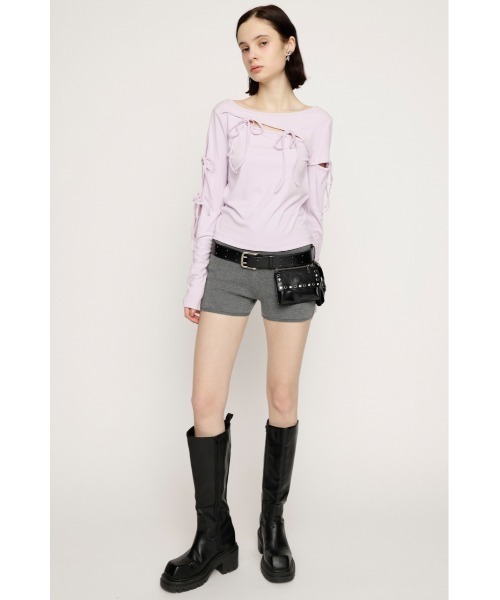 SLY（スライ） tシャツ CUT OUT RIBBON TOPS カットアウトリボン