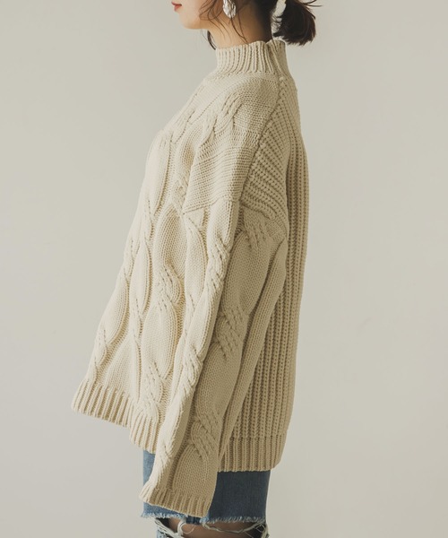 「rectangle」 長袖ニット FREE ブルー レディース_画像5