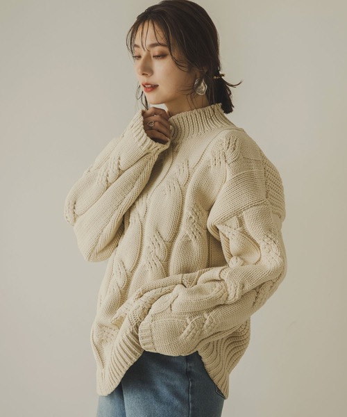 「rectangle」 長袖ニット FREE ブルー レディース_画像9