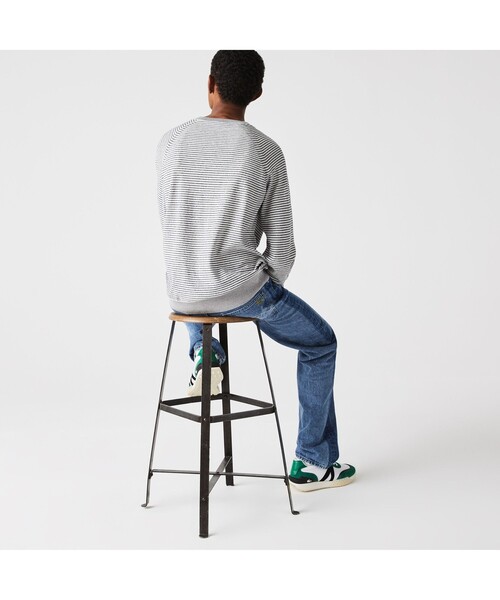 「LACOSTE」 長袖ニット 3 グレー メンズ