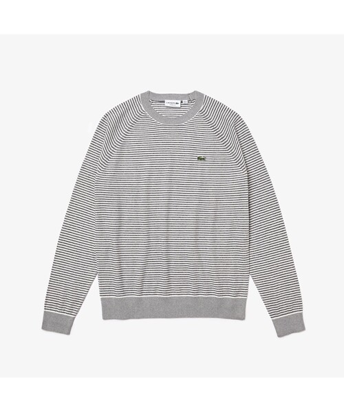 「LACOSTE」 長袖ニット 3 グレー メンズ