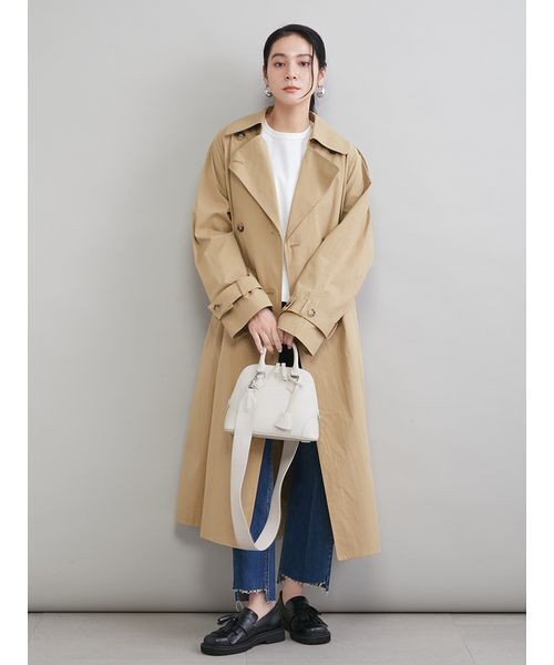 トレンチコート コート 撥水オーバーサイズトレンチコート レディース | Mila Owen | 21