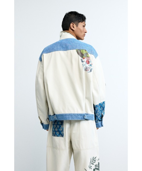 新品未使用 Desigual デシグアル ブルゾン ビーズ刺繍 レース シアー Desigual（デシグアル） ブルゾン アウター パッチワーク ジップアップ