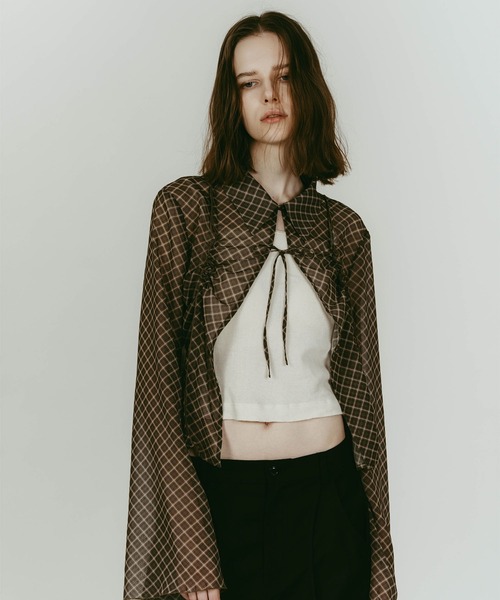 Knuth Marf 4way sheer frills blouse試着のみ Knuth Marf（クヌースマーフ） ブラウス メニー ウェイ フリル