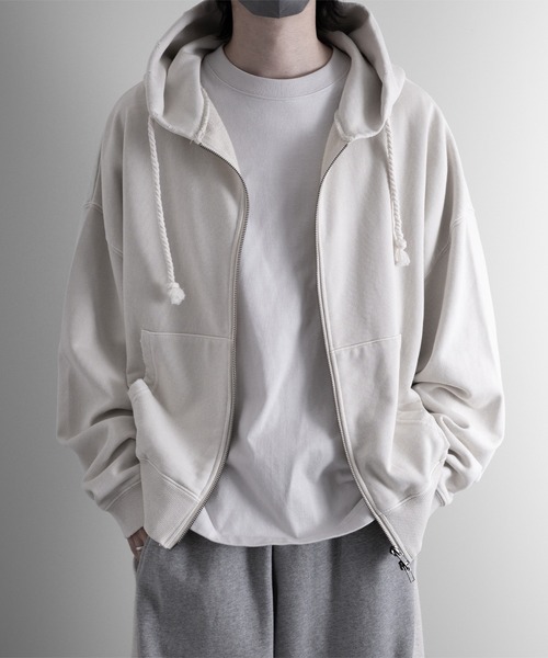 「RUUBON」 ジップアップパーカー S チャコールグレー メンズ_画像3