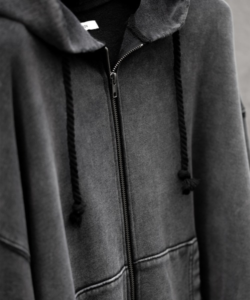 「RUUBON」 ジップアップパーカー S チャコールグレー メンズ_画像5