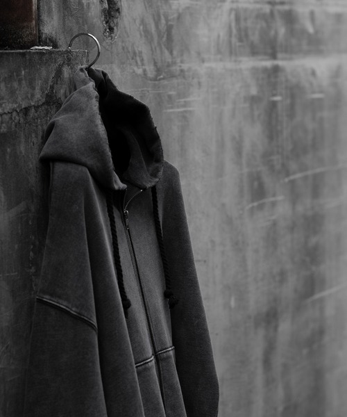 「RUUBON」 ジップアップパーカー S チャコールグレー メンズ_画像6