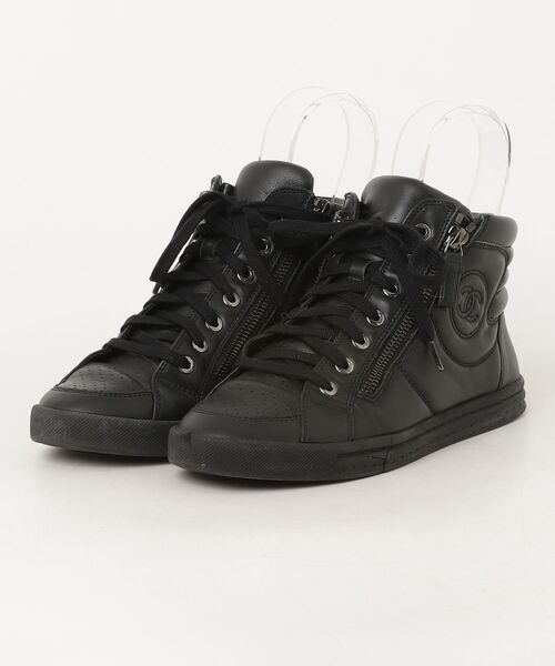 CHANEL ハイカットスニーカー ブラック/ホワイト CHANEL（シャネル） ハイカットスニーカー 36 ブラック レディース