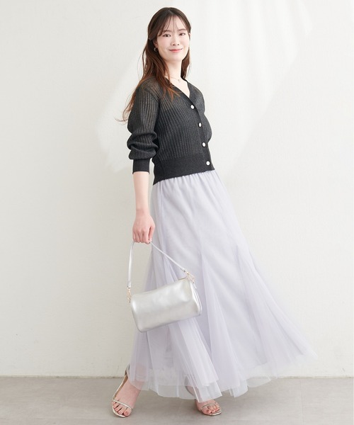 natural couture カーディガン リブシアーニットカーディガン