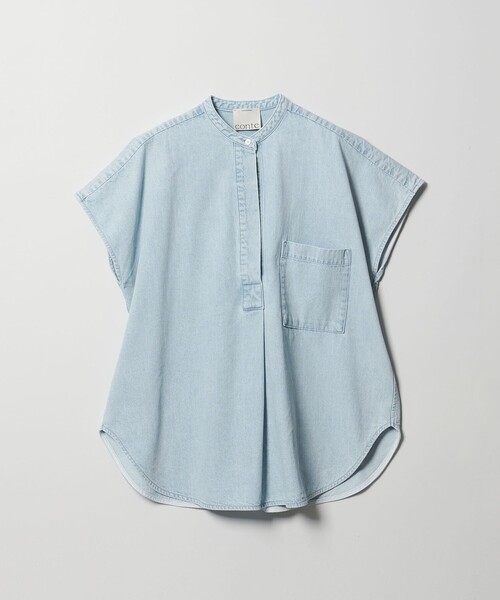 conte ブラウス シャツ 「conte」デニム スキッパーシャツ レディース