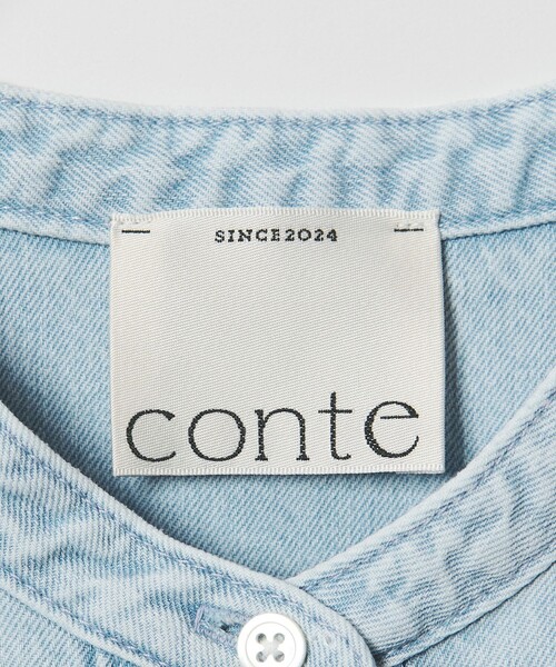 conte ブラウス シャツ 「conte」デニム スキッパーシャツ レディース