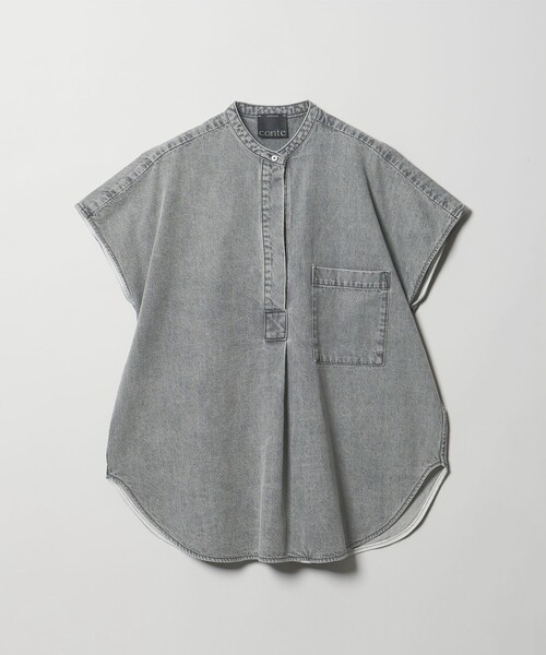 conte ブラウス シャツ 「conte」デニム スキッパーシャツ レディース