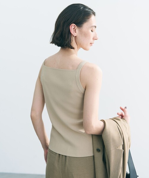 「UNFILO」 ノースリーブニット MEDIUM ベージュ レディース_画像6
