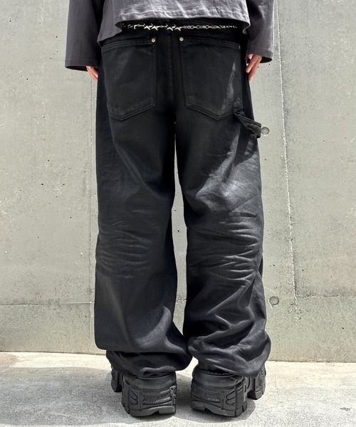 ワイドパンツ ジーンズ メンズ レディースの画像