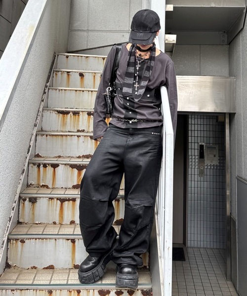 ワイドパンツ ジーンズ メンズ レディースの画像