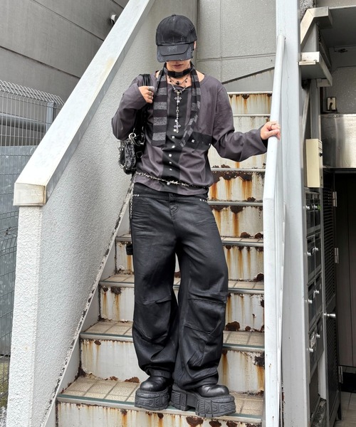 ワイドパンツ ジーンズ メンズ レディースの画像