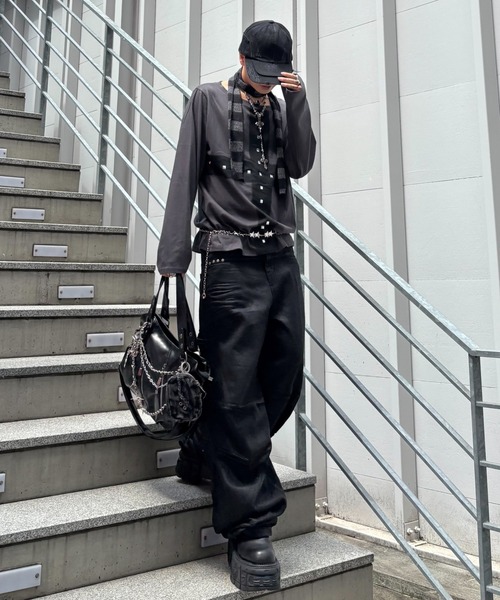 ワイドパンツ ジーンズ メンズ レディースの画像
