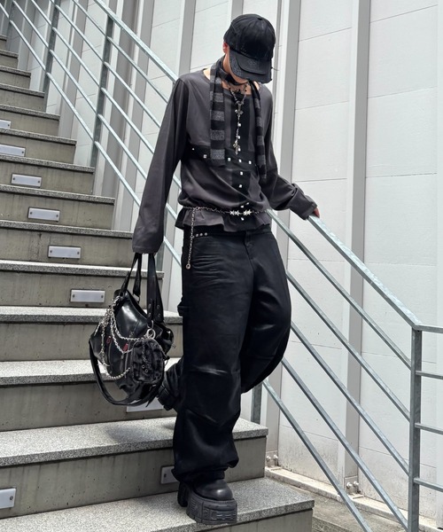 ワイドパンツ ジーンズ メンズ レディースの画像